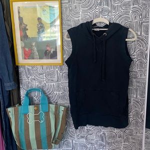 Free People sleeveless tunic hoodie